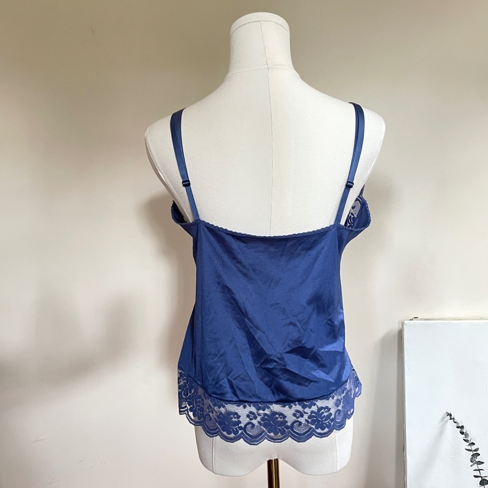 Vintage Lingerie Babydoll Slip Cami Top Lace Satin 36 /S Festival Y2K Romantic - Picture 5 of 15